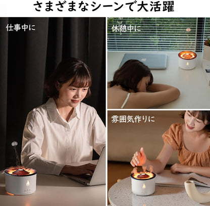 Sarah Store Japan™ 火山加湿器＆アロマディフューザー LEDライト